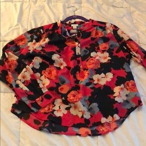 J. Crew Long-Sleeved Half Button Down Blouse